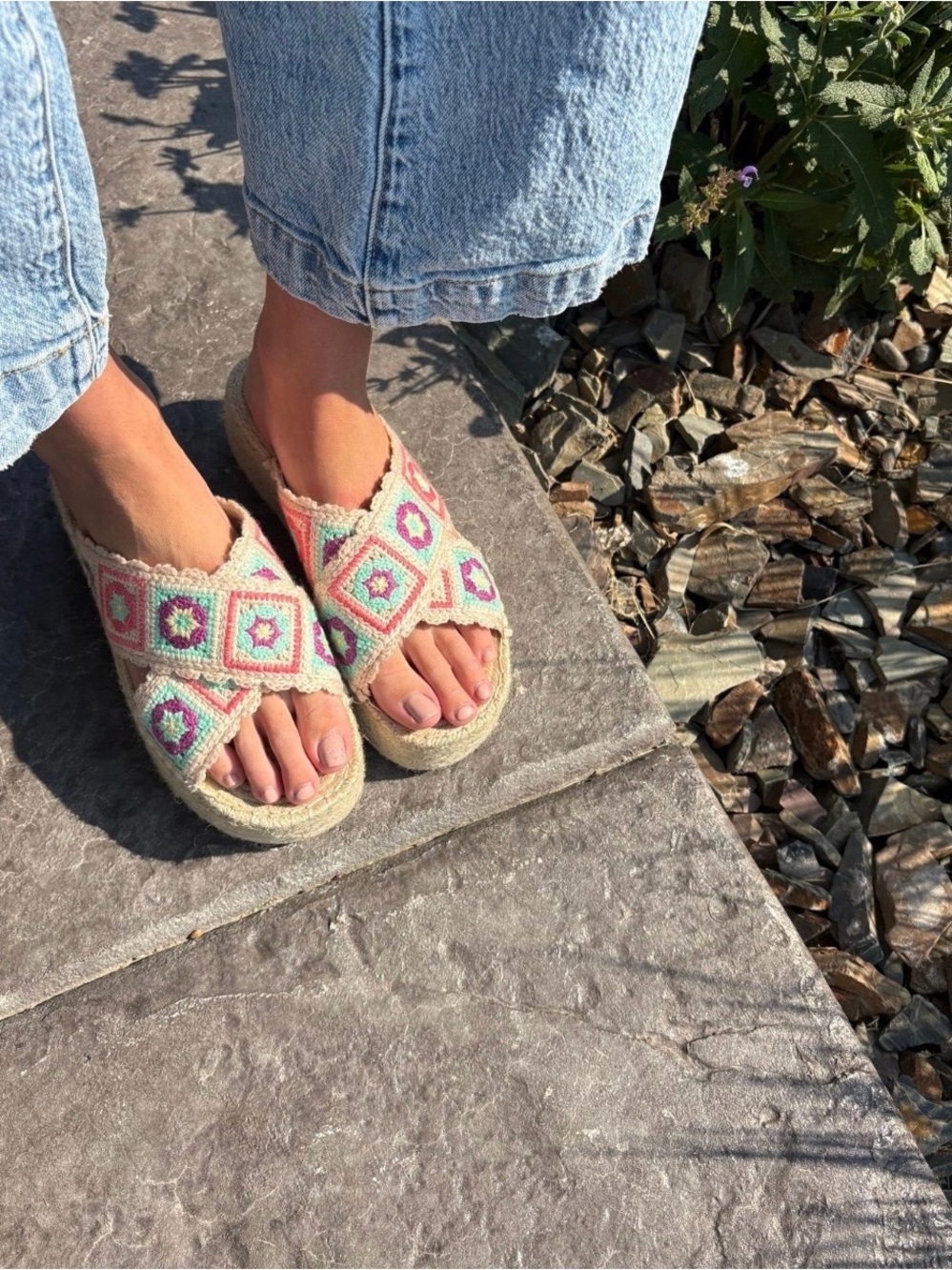 NWT Spell Sun Chaser Crochet Espadrille - Cosmic Daisy